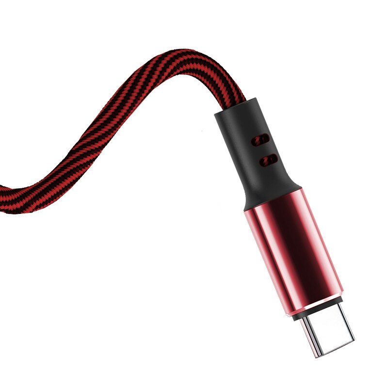 2.4A kabel Micro USB szybkie ładowanie telefonu ładowanie typu C kabel 0.5m/1m/2m synchronizacja danych szybki przewód ładowania dla Samsung Huawei Xiaomi: Red Type C / 0.5m
