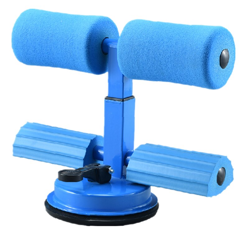 Adjustable Sit Up Bar Floor Assistant Exercise Equipment with Resistance band Home Gym Abdominals Core Workout Fitness Slimming: Blue B