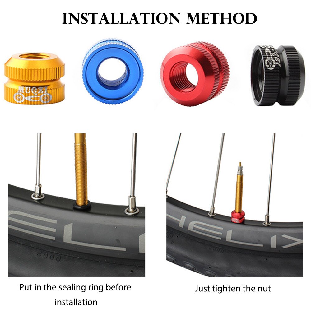 MTB Road Bike Bicycle Tubeless Tire Presta Valve Nut Inner Tube Valve Caps Vacuum Tire Nozzle Lock Nut Replacement Accessories