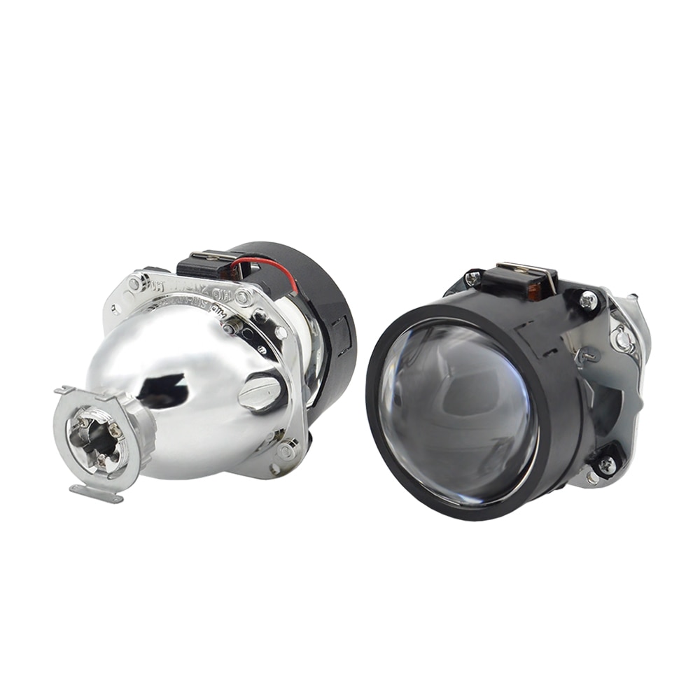 2 uds. 2,5 pulgadas Bixenon Hid lente del proyector del coche Kit de xenón bombilla faro ajuste para H1 H4 H7 Kit de montaje del coche