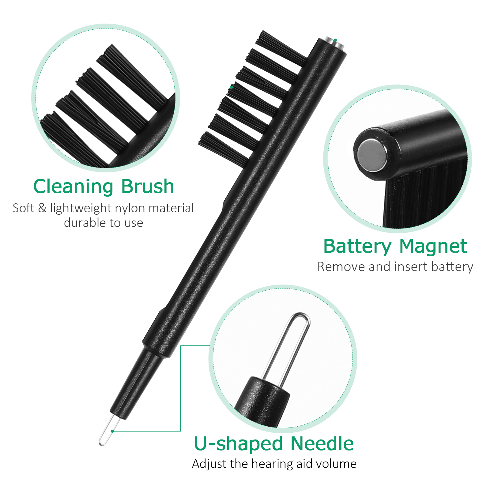 1 Set Fine Easy Clean Hearing Aid Cleaning Tool Hearing Aid Cleaner Kit Earpiece Cleaner