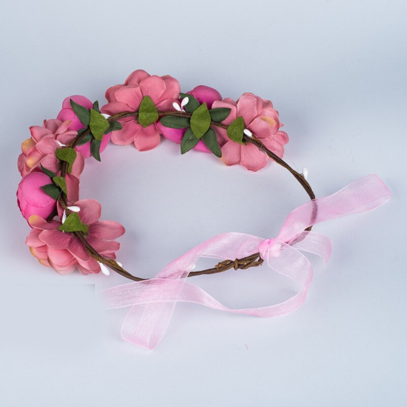 Femmes mariée fleur diadème mariage fleur bandeau cheveux accessoires charme guirlande princesse couronne filles couronne coiffure fête