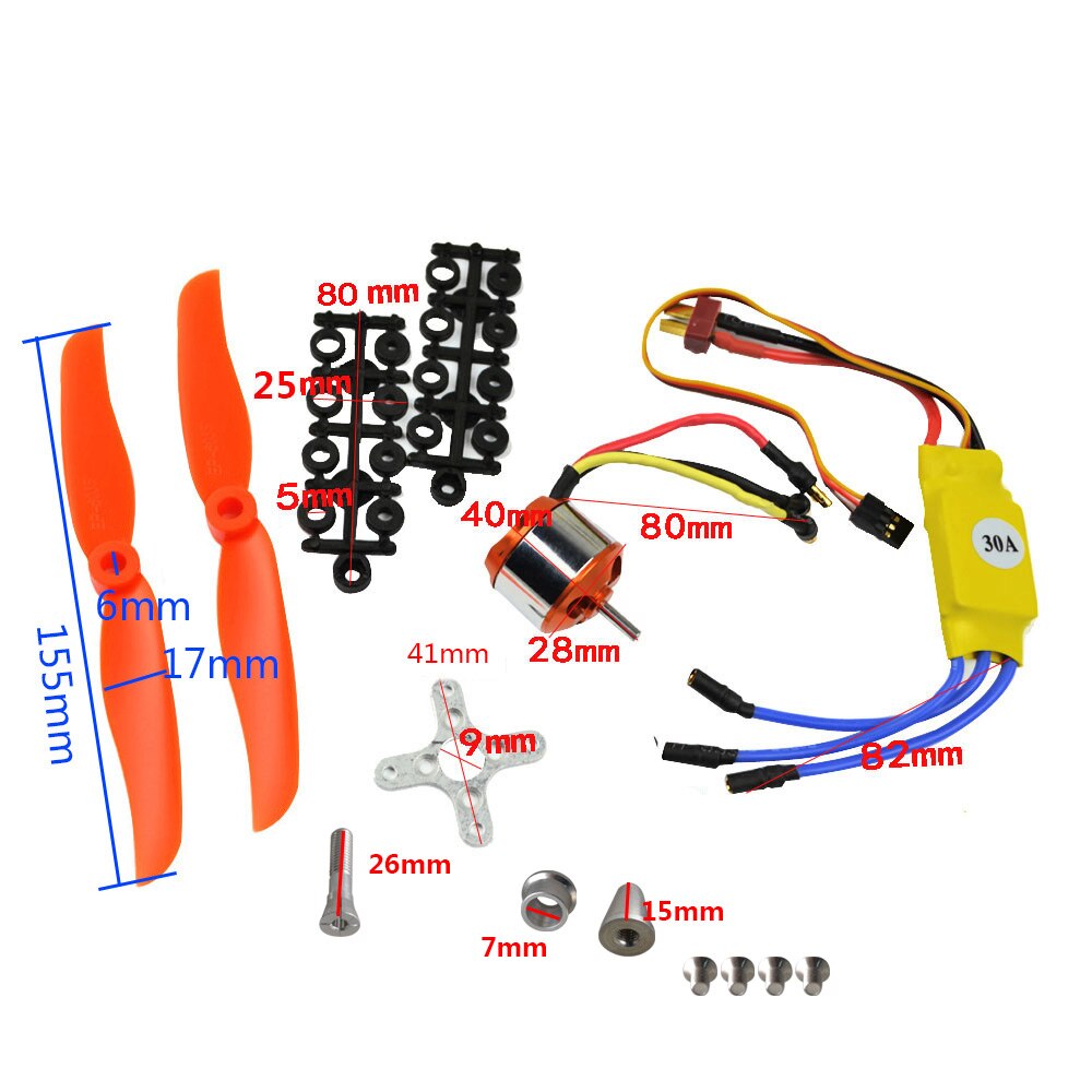 RC 2200KV Brushless Motor 2212-6+30A ESC+Free Mount for rc Air Plane helicopter D30