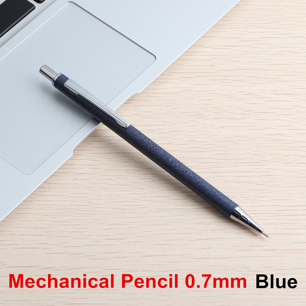 Lápiz de Metal mecánico de 0,5/0,7mm, pluma automática de prensa creativa para estudiantes, escritura, dibujo, oficina y escuela: Pencil Blue 0.7