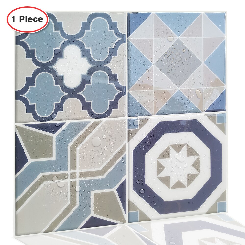 Self Adhesive Wallpaper Peel And Stick Backsplash Heatproof Mosaic Vinyl Stickers Tiles for Kitchen - 1 Sheet
