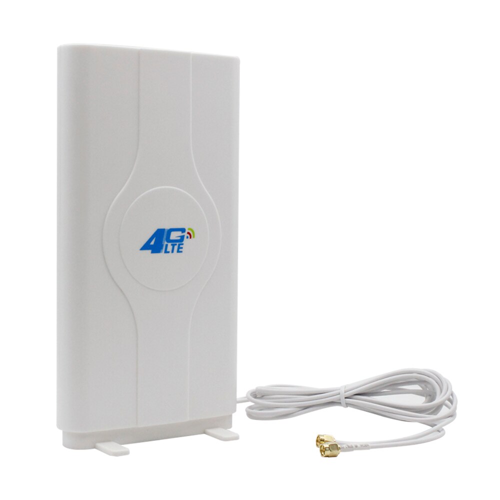 Dlenp 4G LTE Mimo Antenne Panneau 2 Mètres 2-SMA pour Huawei E5776 E5786 E5377 E5372 E5573 E589 Aircard AC779S AC810S 700-2600Mhz