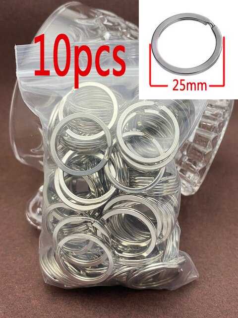 50pcs Silver-plated Metal Blank Key Ring Key Ring Female Men Key Ring Ring DIY Key Chain Accessories Key Ring Split Ring: Flat 25mm Ring