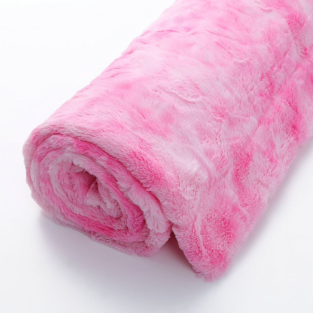 Universal lammet fløjletæppe luksus varmt fluffy plys tæppe tie-dye faux fur super blødt tæppe vinter varmt sheetsla 465: Lyserød