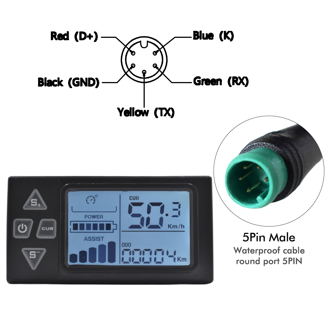 S861 Mountain UART2 Electric Bicycle Waterproof Assembly Parts Waterproof 24V/36V/48V Bicycle Speedometer Bike Computer Ebike: Light Grey