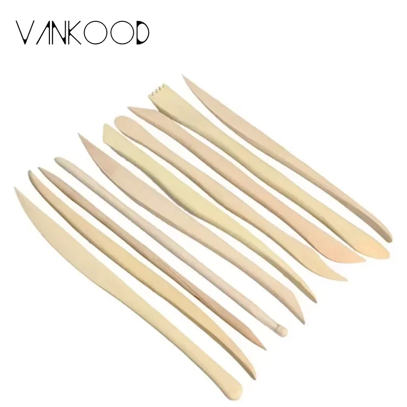Trä lera skulptur kniv keramik slipa modellering verktyg set 10 st trä kniv bra