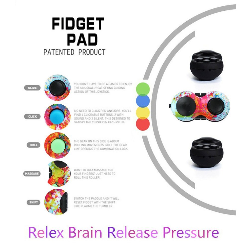 Rainbow Handle Fidget Toy Fidget Toy Classic Controller Playmat Fidget Focus Toy Anxiety Stress Relief