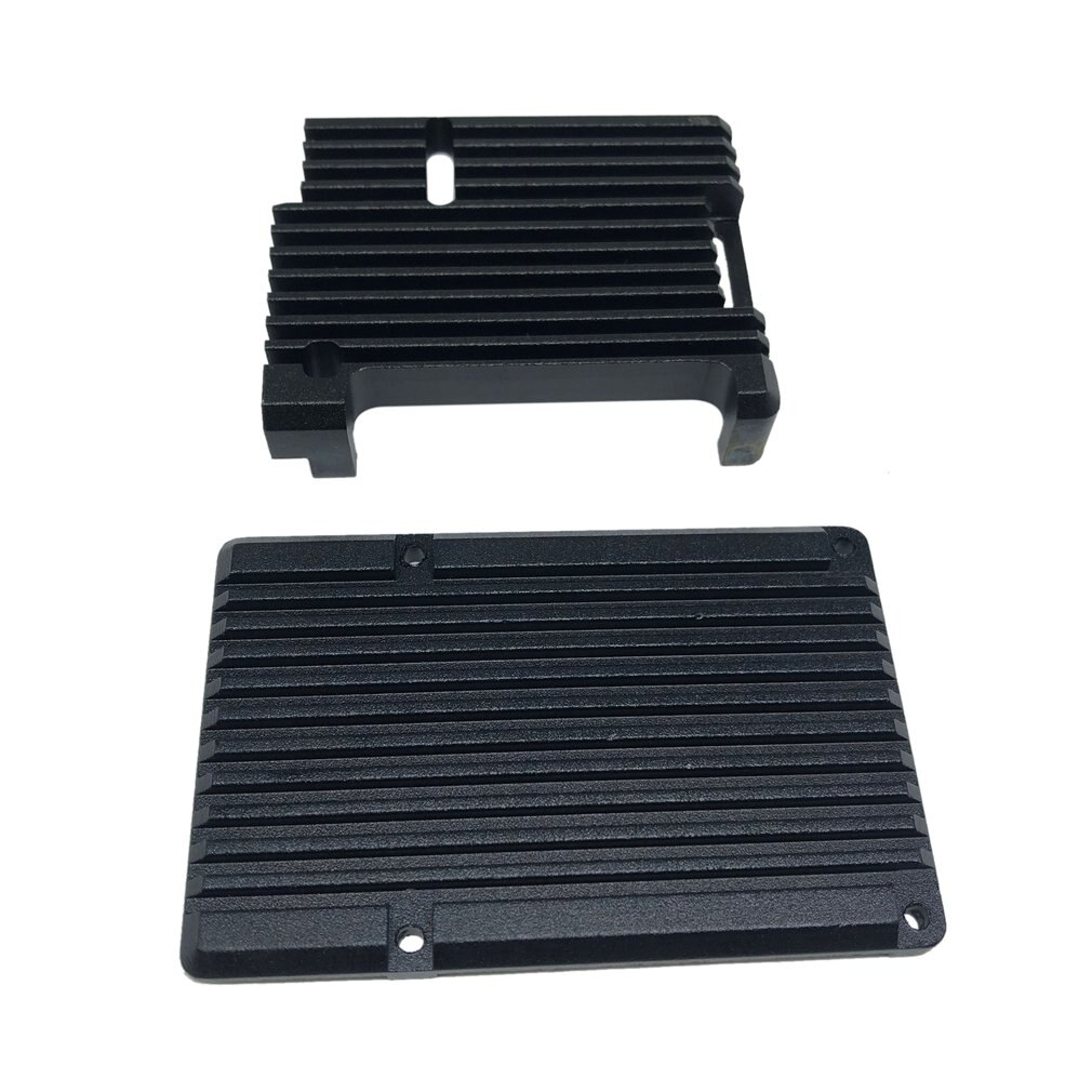 Voor raspberry  pi 3 aluminium behuizing met dubbele koelventilator metalen behuizing zwarte behuizing voor rpi raspberry pi b /3b+