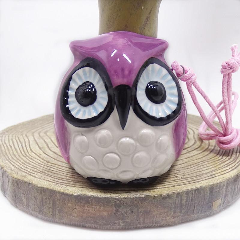 Ocarina de búho con 4 agujeros para niños, instrumento Musical hecho a mano, con forma de pájaros de dibujos animados, para principiantes: Purple Large