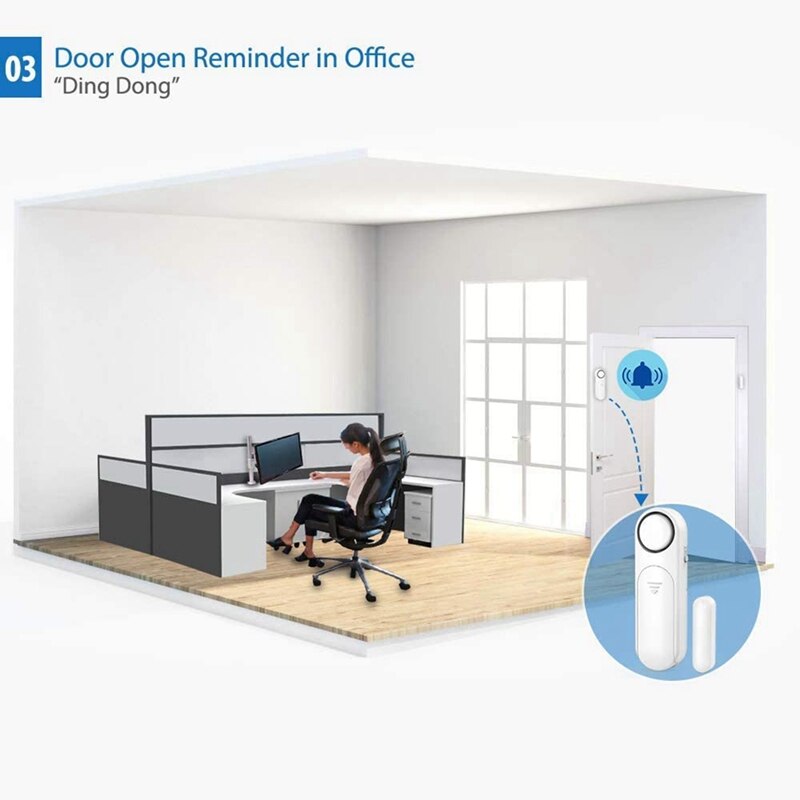 JABS Home Security Door Alarm, Window Sensor Easy Installation Child Safety Alarm, Secure Home Garage Apartment Office