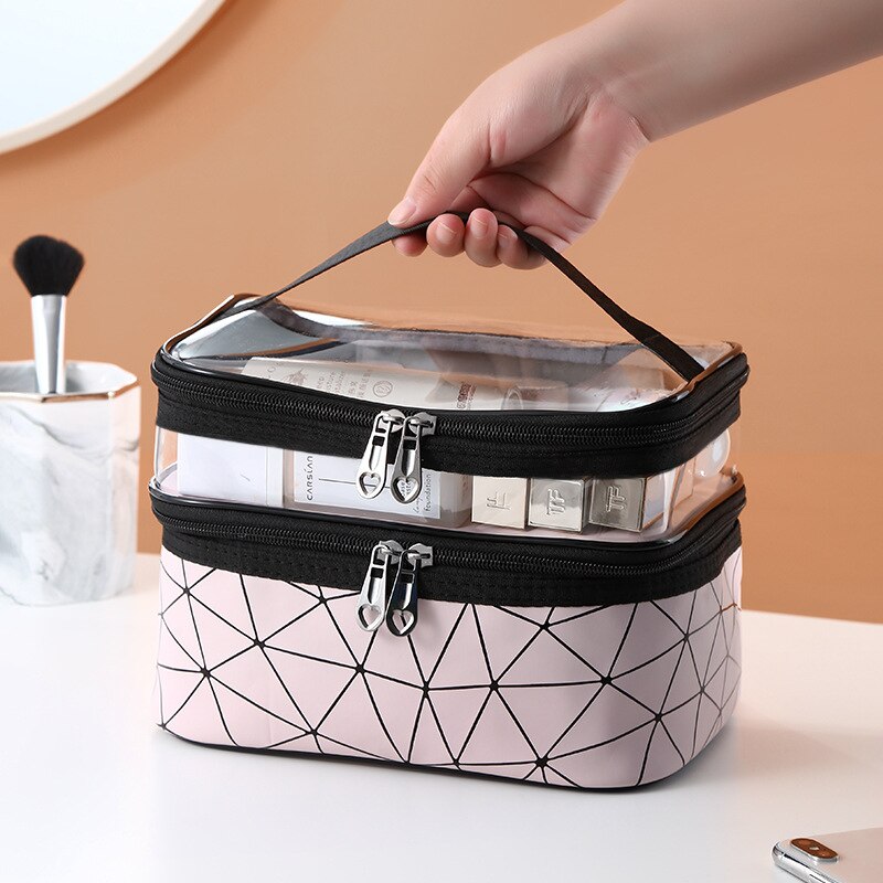 Bolsa de cosméticos de viaje multifunción para mujer, bolsa de maquillaje de diamante a la , organizador de artículos de tocador, impermeable, almacenamiento, estuches de maquillaje