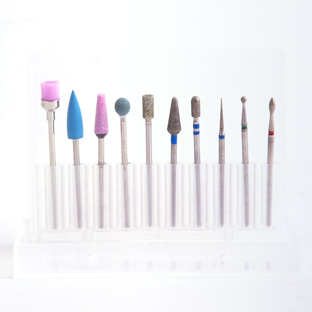 Fraise rotative électrique, jeu de 10 pièces pour lime à ongles, fraises pour polissage, céramique, outil de nettoyage: 4