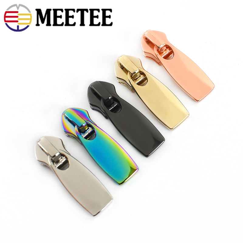Meetee 10pcs 5# Zipper Silder for Nylon Zip for Jacket Pocket Zippers Head Puller DIY Zips Repair Replacement Sewing Accessories