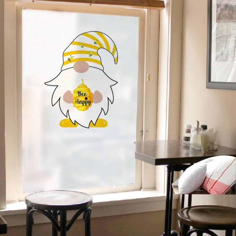 Pegatina infantil de barba de dibujos animados, pegatina creativa de abeja para Festival, Sombrero puntiagudo de patas largas, pegatina para ventana de niño, decoración de en casa