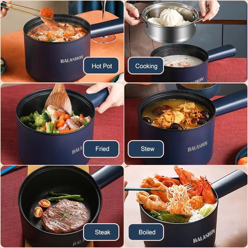 Mini Electric Cooker Multi-Function All-In-One Pot Single Double Layer Household Noodle Cooker Non-Stick Pot Kitchen Tool