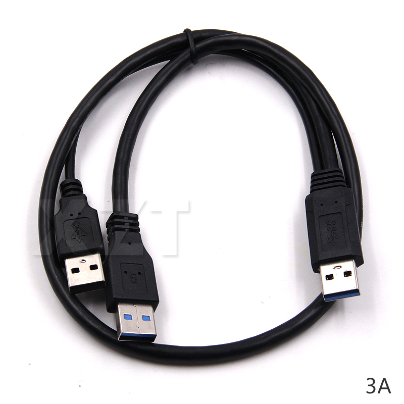 1 Pcs Super Speed USB2.0 + Usb 3.0 Type A Naar Usb 3.0 Een Man Zwart Y Kabel Connector 60 cm