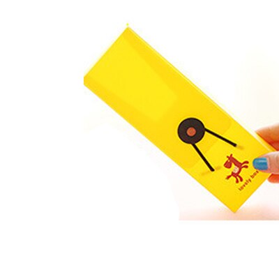 Estuche de lápices de plástico con dibujo animado Color caramelo, estuche escolar, papelería para estudiantes, material escolar,: YELLOW