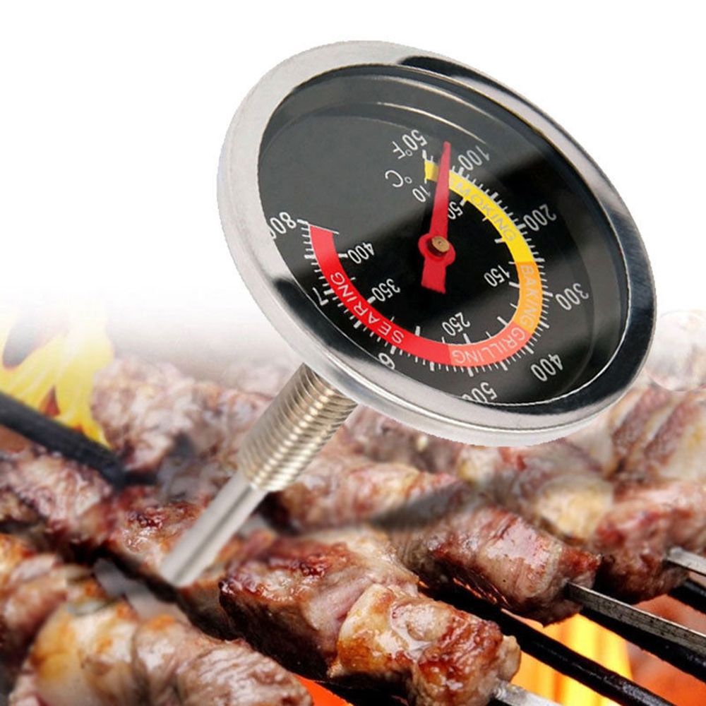 50-400, grill bbq ryger grill rustfrit stål termometer temperaturmåler