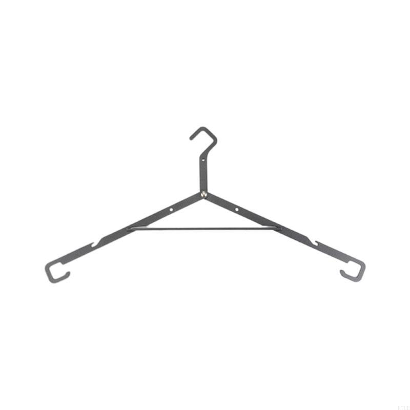 R7UE Simple Folded Hanger Clothes Drying Rack Retractable Mounted Drying Hanger: black