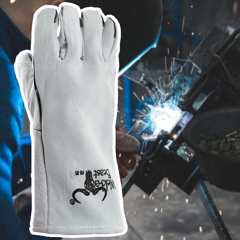 Erweiterte Schweißhandschuhe mit feuerfestem Gewinde, wärmeisolierend, verbrühungsbeständig, hochtemperaturbeständig