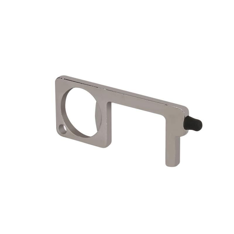 Ingen berøringsnøgle døråbner dørhåndtag trykhejseværktøj kobber aluminiumslegering anti-touch døråbner berøringsskærm værktøj nøglering: Grå 1