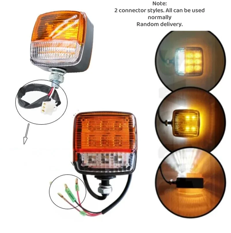 2 Stuks Led Heftruck Licht 12V-80V Tractor Richtingaanwijzer Motorfiets Richtingaanwijzer Amber Wit vrachtwagen Trailer Positie Lamp: Default Title