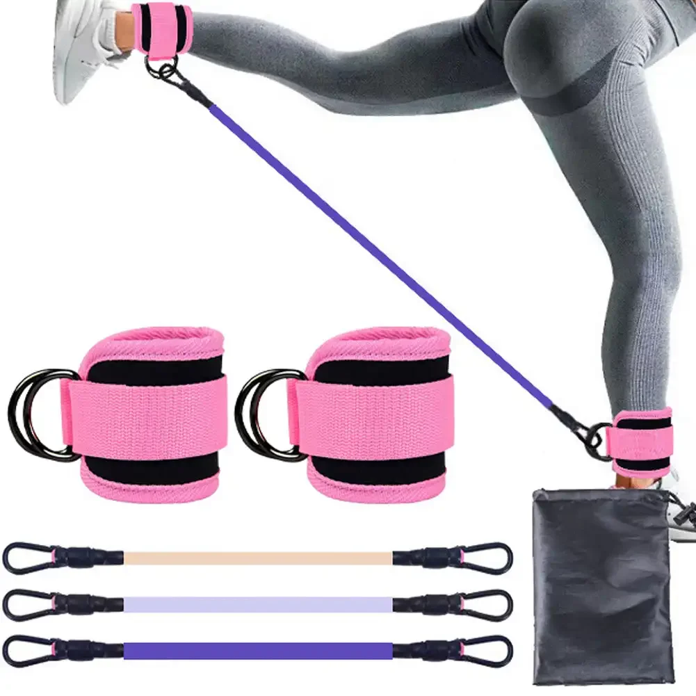 Ankle Straps Resistance Bands Set Fitness Workout Exercise Equipment Ankle Weight Yoga Elastic Fitness Band For Gym Man Woman: green