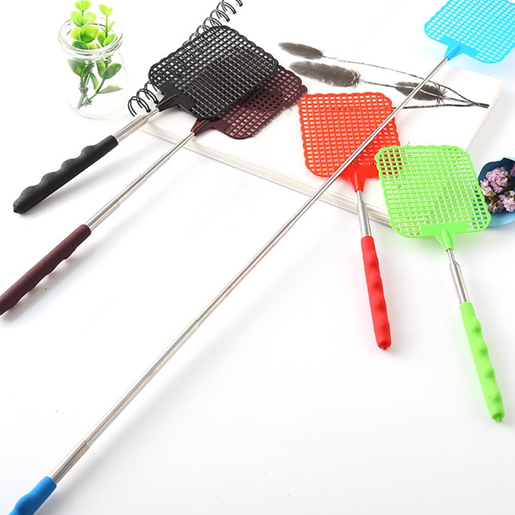 Vliegenmepper Doden Vliegen En Muggen Anti-Fly Plastic Vliegenmepper Intrekbare Zomer Muggen Killer Home Fly Artefact