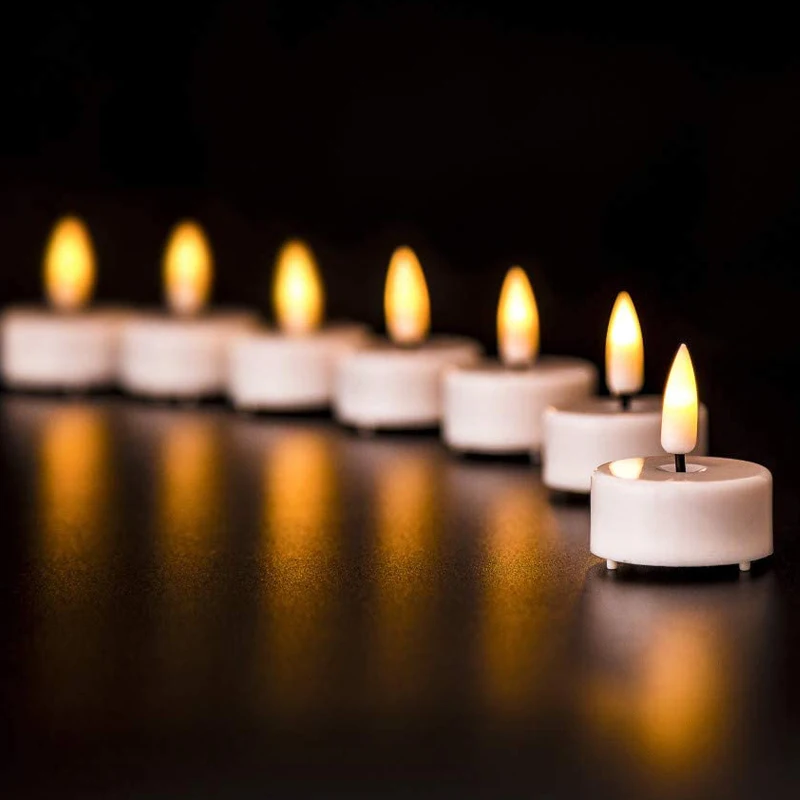 Vela LED parpadeante con batería, luz intermitente sin llama, lámpara de decoración romántica para de boda y cumpleaños, 10/5 Uds.