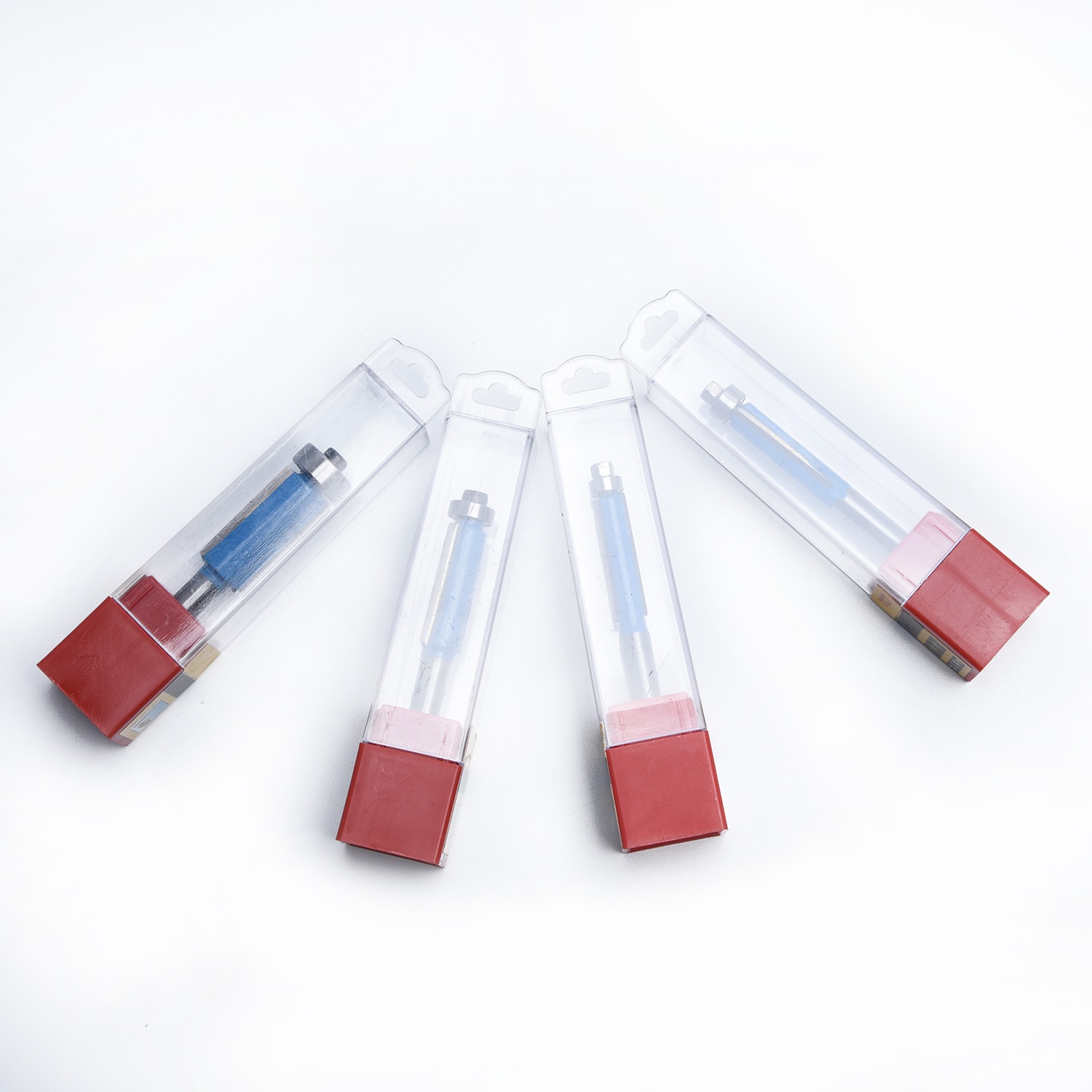 4 stk / sett 1/4 "skaft spyle listverk ruter bit trekant skjæreende Dobbel fløyte peiling kutter bit verktøy 6.35mm legert stålblad