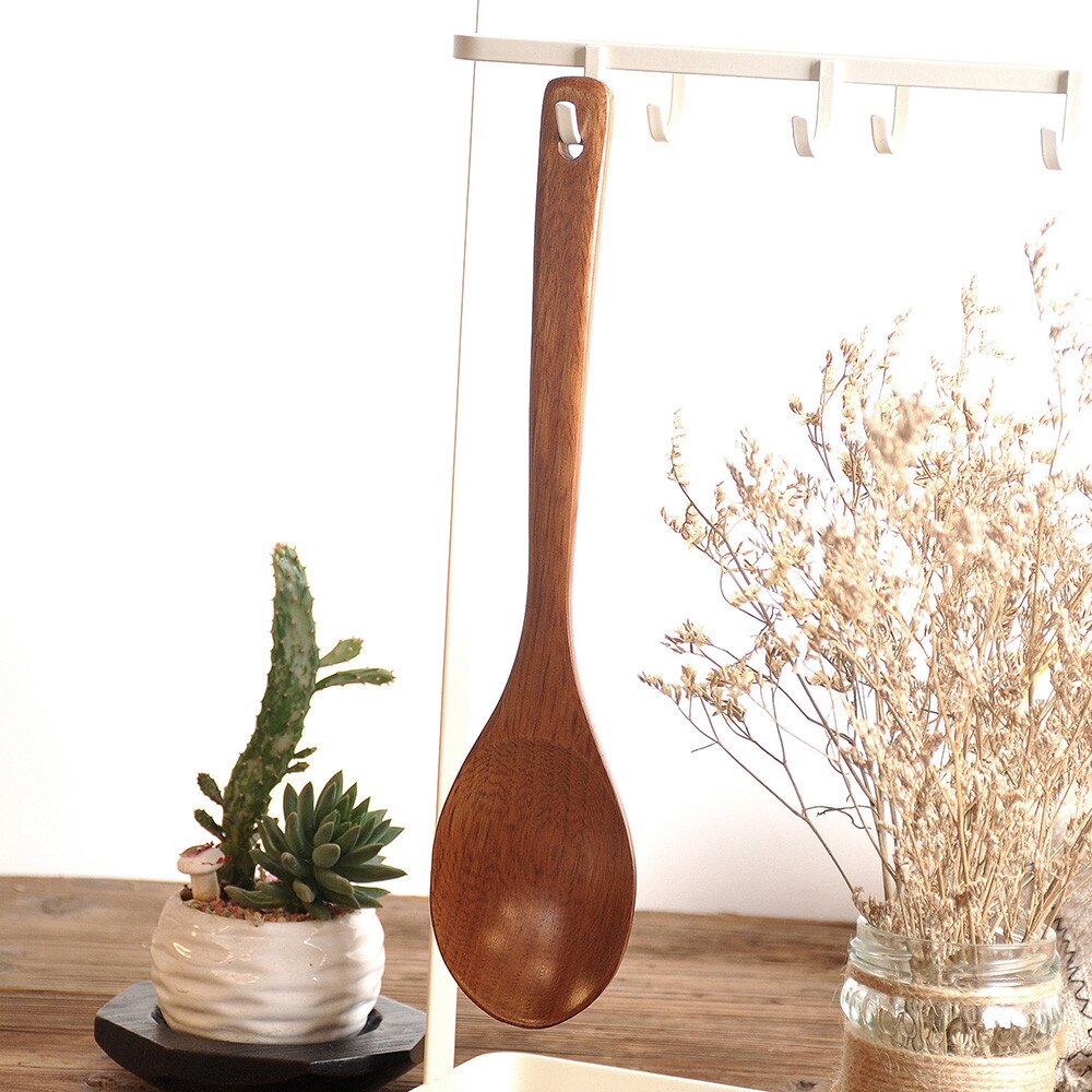 Espátula Cocina de madera larga para arroz, utensilio de cocina, pala antiadherente, utensilios de cocina