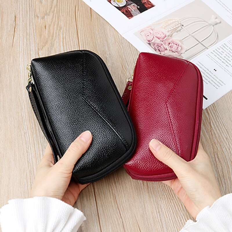 Cartera multifuncional de estilo largo para mujer, billetera de piel sintética, monedero, tarjetero