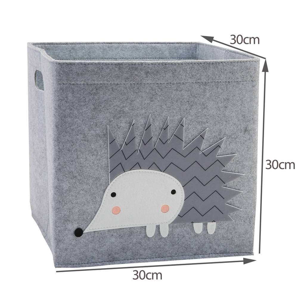 Boîte de rangement créative d'animaux de dessin animé, Cube en tissu feutré, étagère de pépinière, placard de maison, panier de rangement pliant pour organisateur de jouets d'enfants