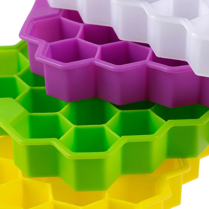 1Pcs 37 Kubussen Thuis Honingraat Vorm Silicone Ice Cube Tray Mold Opslag Container