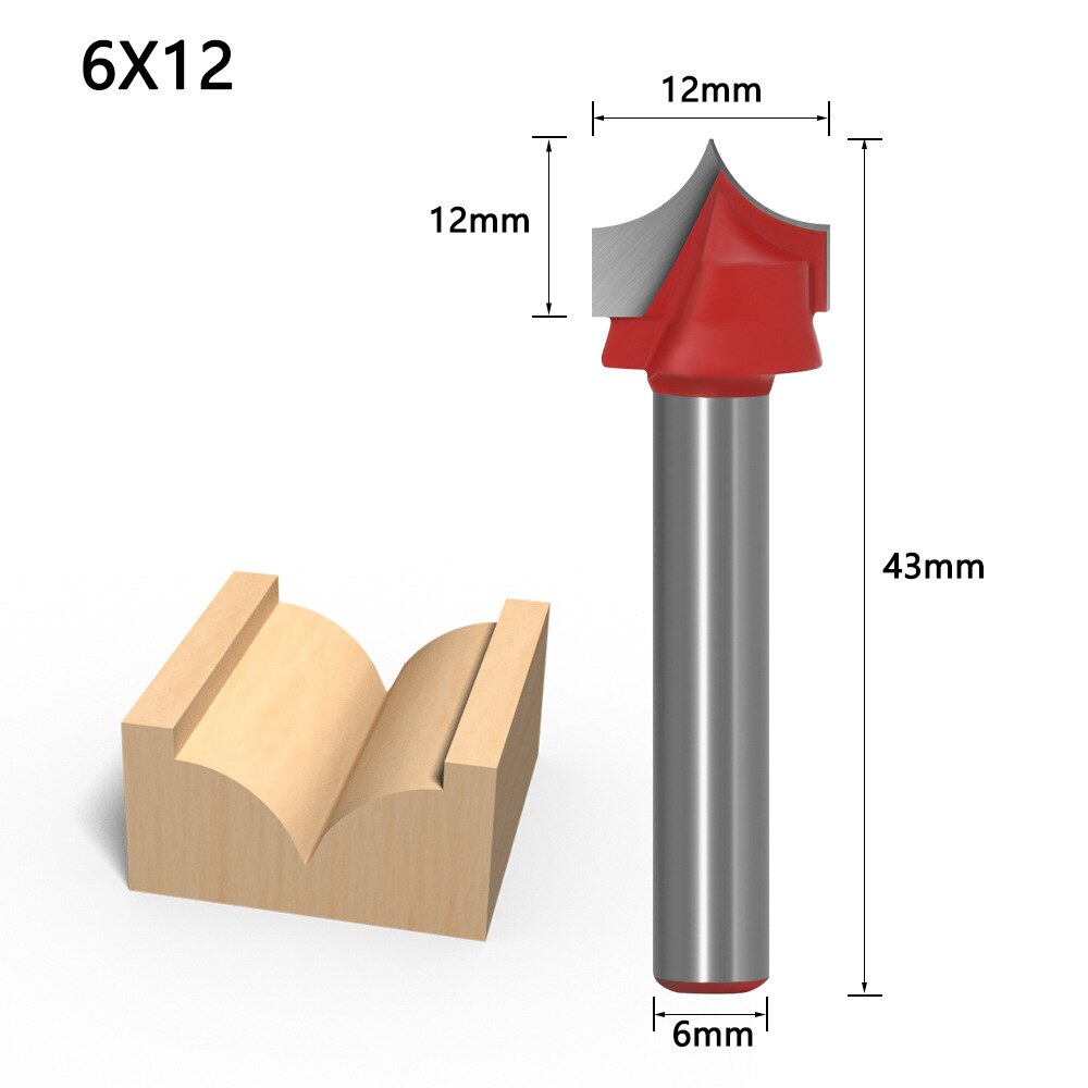 6MM Shank CNC Round Nose Woodworking Tools Router Bits for Wood Tungsten Carbide endmill milling cutter set Engraving Machine: 6x12mm