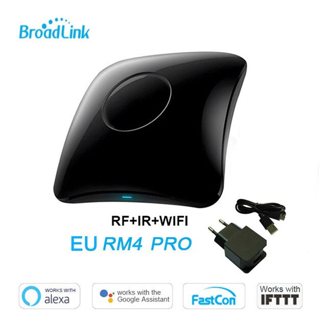 Broadlink  rm4 pro bestcon  rm4c mini universal ir rf fjärrkontroll kompatibel alexa google assistent för ac: Rm4 pro eu-adapter