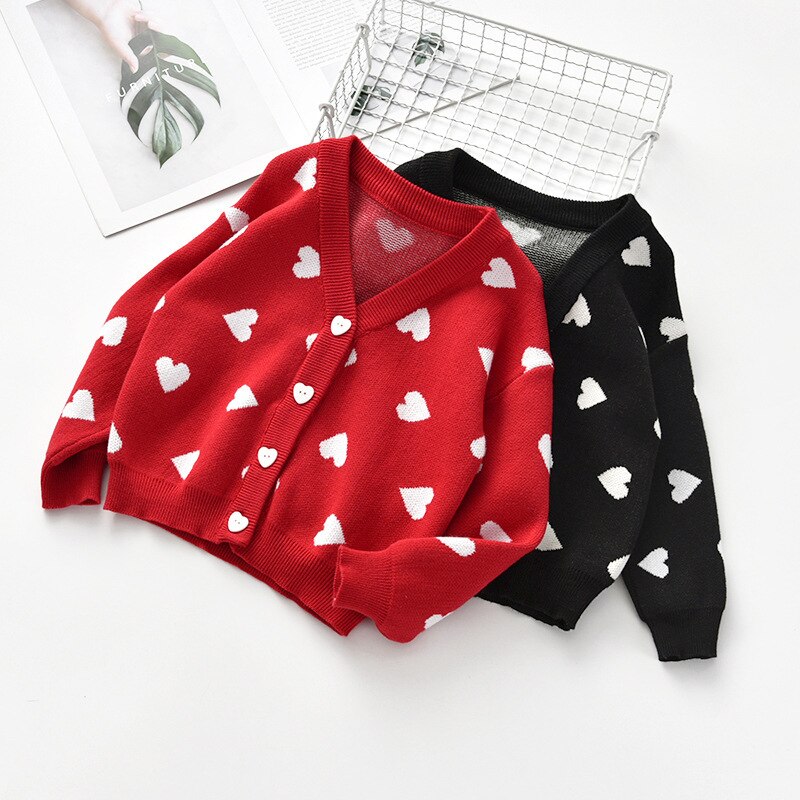 Baby Girl 2020 Heart maglione Girls Toddler Girl maglione natalizio Baby Girl Cardigan lavorato a maglia Baby Girl Winter Clothes
