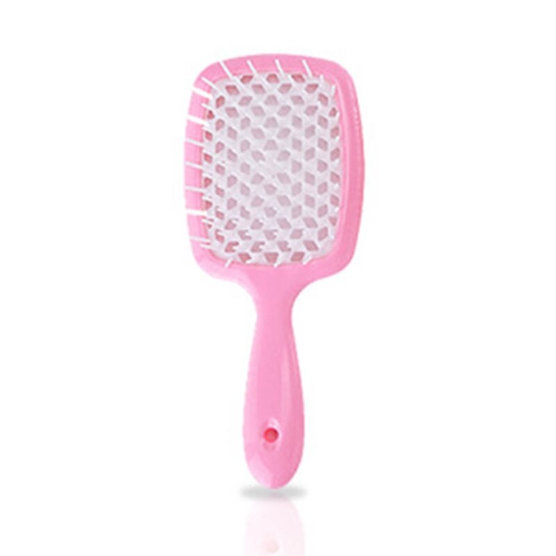 Vented Hair Brush Salon Styling Tools Large Plate Combs Massage Girls Ponytail Comb for Home Use: Pink