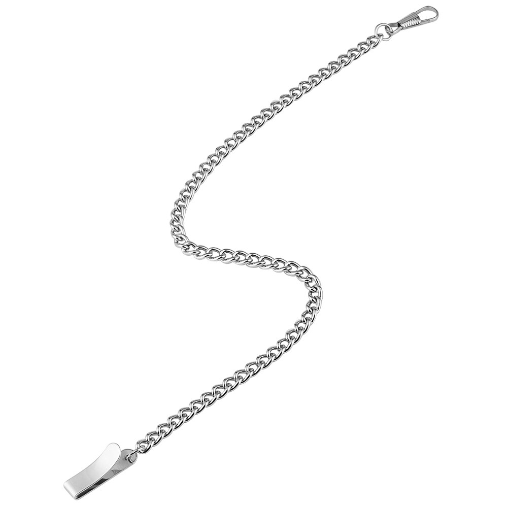 Pronssinen taskukellon riipusketju 30cm metalliseoskorvike ketju klipsillä pronssi/musta/hopea/kulta ketju taskukellolle: Hopea
