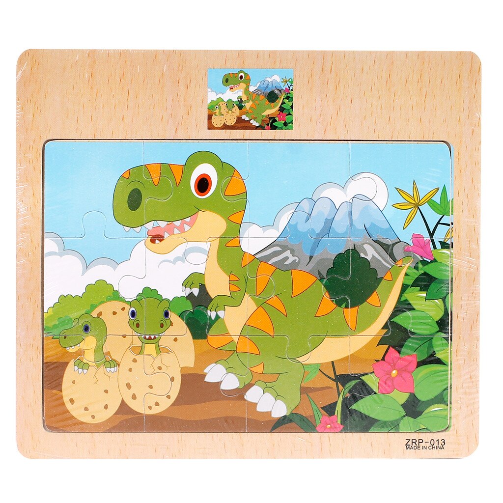 Adults Children Wooden Intelligence Puzzle Cartoon Traffic Puzzles Educational Developmental Baby Kids Training Toy: I