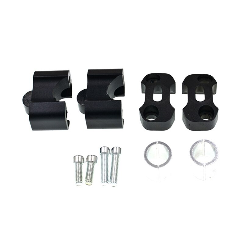 2 Pieces CNC 22mm 28mm Off road Motorcycle Bar Clamps Handlebar risers Adapter for 7/8" 1-1/8 Pit Dirt motorbike: black