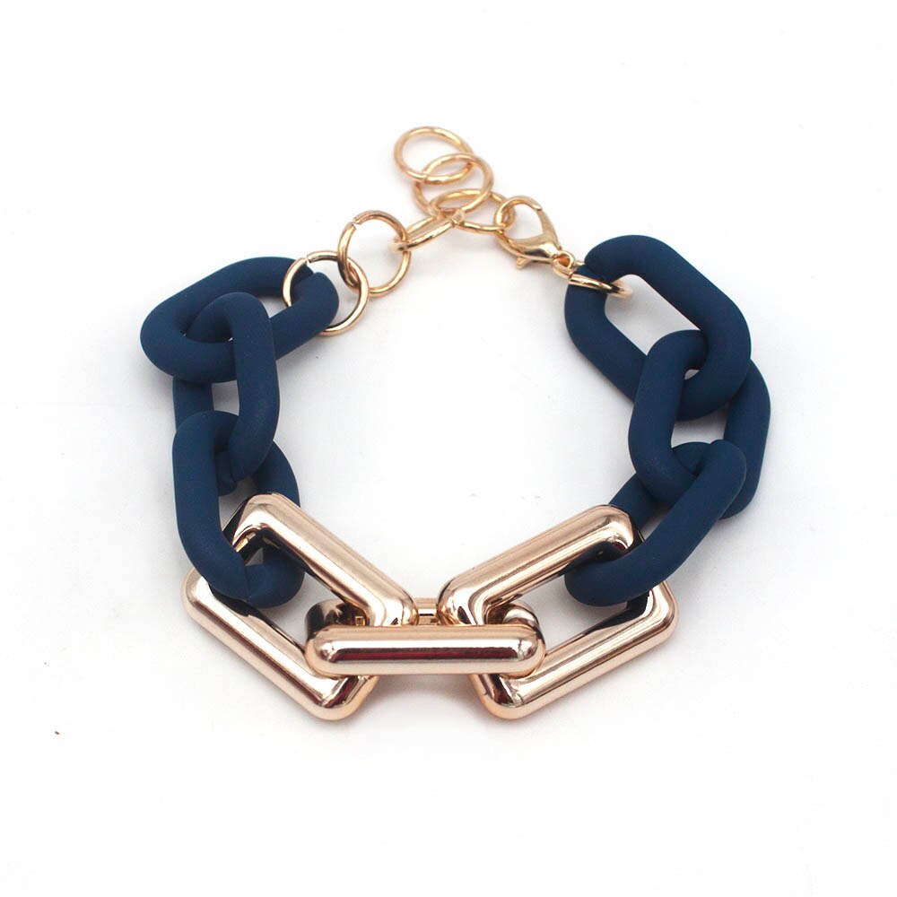 Bracciale a catena spessa con impunture acriliche D &amp; D per donna bracciale con ciondolo in resina Color caramella bracciale Homme 2021 gioielli: 5