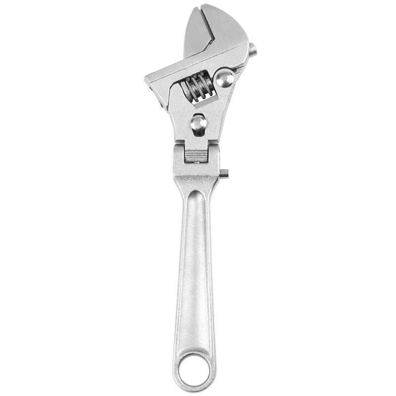 8 Inch Adjustable Ratchet Wrench Folding Handle Dual-Purpose Pipe Wrench Spanner Key Hand Tool