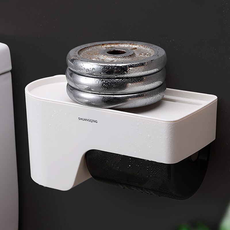 GESEW Wall-mounted Tissue Box Portable Toilet Paper Holder No Trace Bathroom Organizer Roll Paper Dispenser Bathroom Accessories