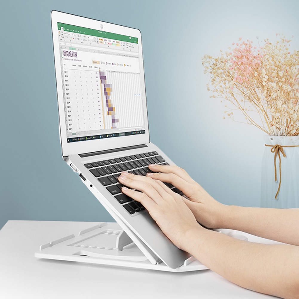 Elevation Laptop Stand With Phone Stand 11-17 Inch Cooling Rack Adjustable Non Slip Desktop Stand Foldable For Macbook Xiaomi