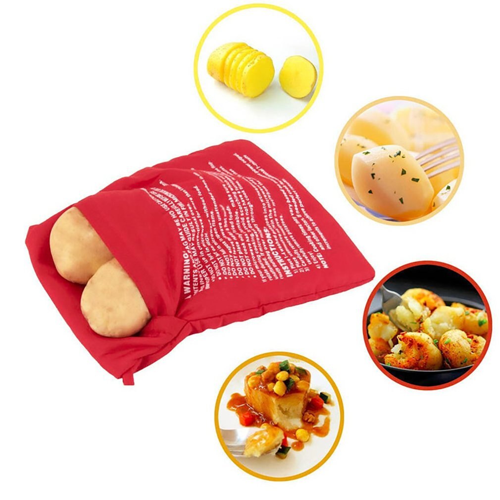 Mikrovågsugn bakning potatis matpåse bakad potatis ris fickor tvättbar påse